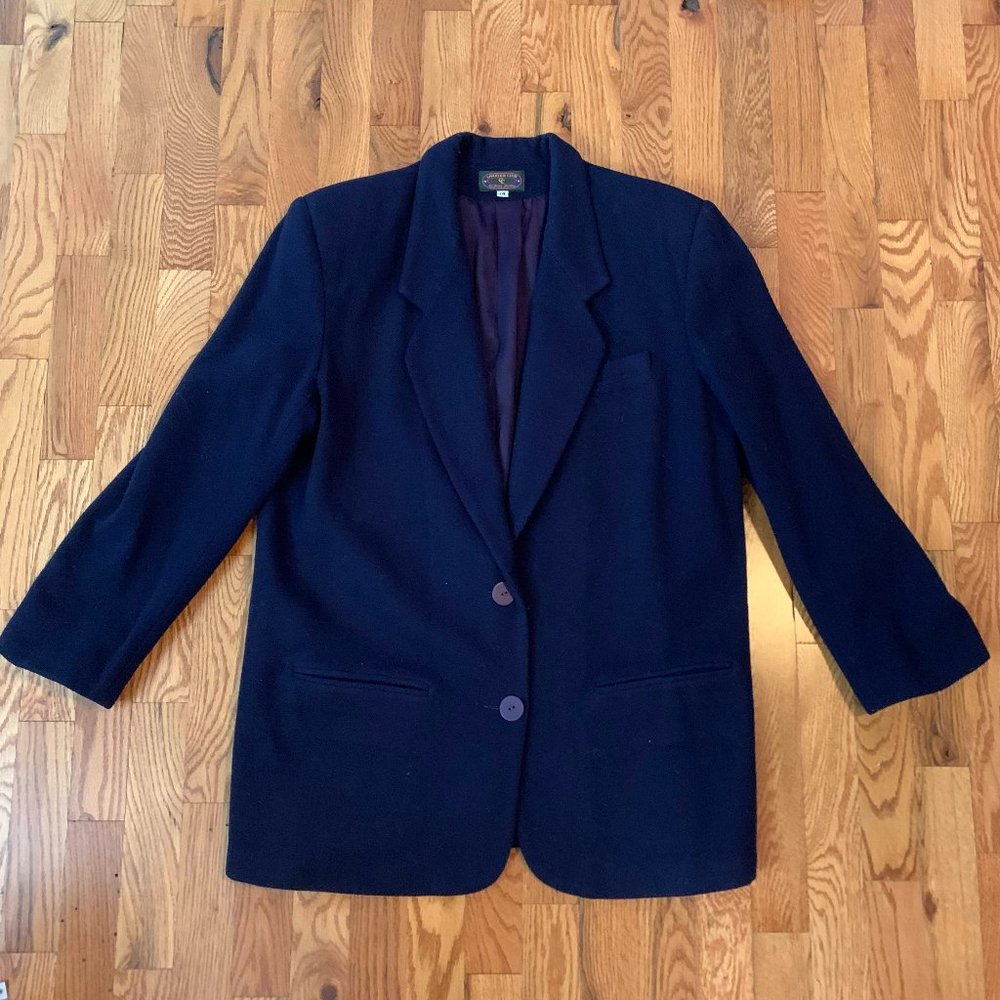 Charter Club Dark Blue Wool Jacket 14
